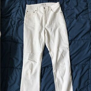 Abercrombie & Fitch Women's White Straight Leg Jeans